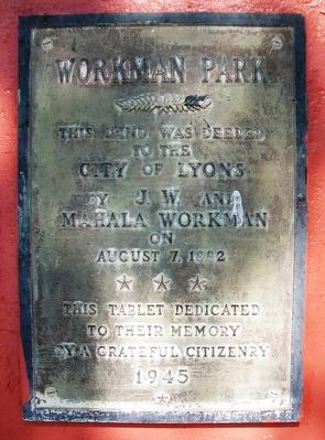 Workman Park Marker image. Click for full size.