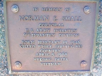Veterans Memorial - Norman E. Small. Click for full size. Veterans Memorial - Norman E. Small image. Click for full size.