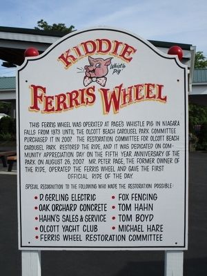 Kiddie Whistle Pig Ferris Wheel Marker. Click for full size. Kiddie Whistle Pig Ferris Wheel Marker image. Click for full size.