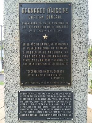 Captain General Bernardo O'Higgins Marker image. Click for full size.