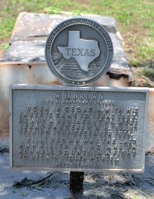 W.H. Brown Marker. Click for full size. W.H. Brown Marker image. Click for full size.