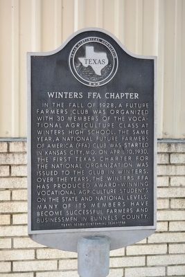 Winters FFA Chapter Marker image. Click for full size.