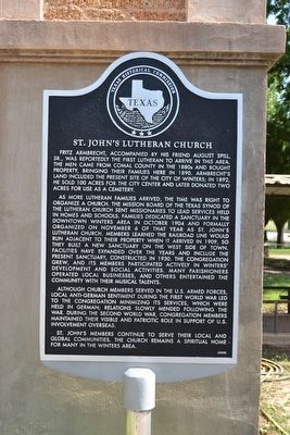 St. John's Lutheran Church Marker. Click for full size. St. John's Lutheran Church Marker image. Click for full size.