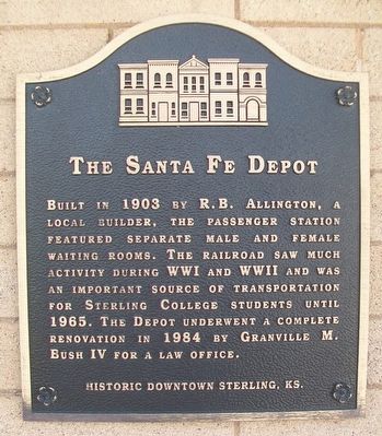 The Santa Fe Depot Marker image. Click for full size.