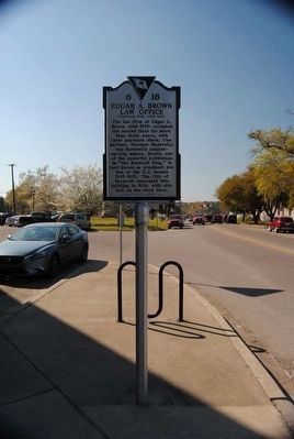 Bank Of Barnwell / Edgar A. Brown Law Office Marker (Reverse). Click for full size. Bank Of Barnwell / Edgar A. Brown Law Office Marker (Reverse) image. Click for full size.