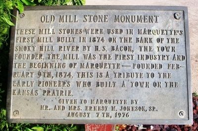Old Mill Stone Monument Marker. Click for full size. Old Mill Stone Monument Marker image. Click for full size.