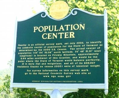 Population Center Marker. Click for full size. Population Center Marker image. Click for full size.