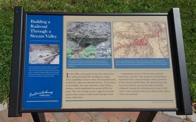 Building a Railroad Through a Stream Valley Marker. Click for full size. Building a Railroad Through a Stream Valley Marker image. Click for full size.