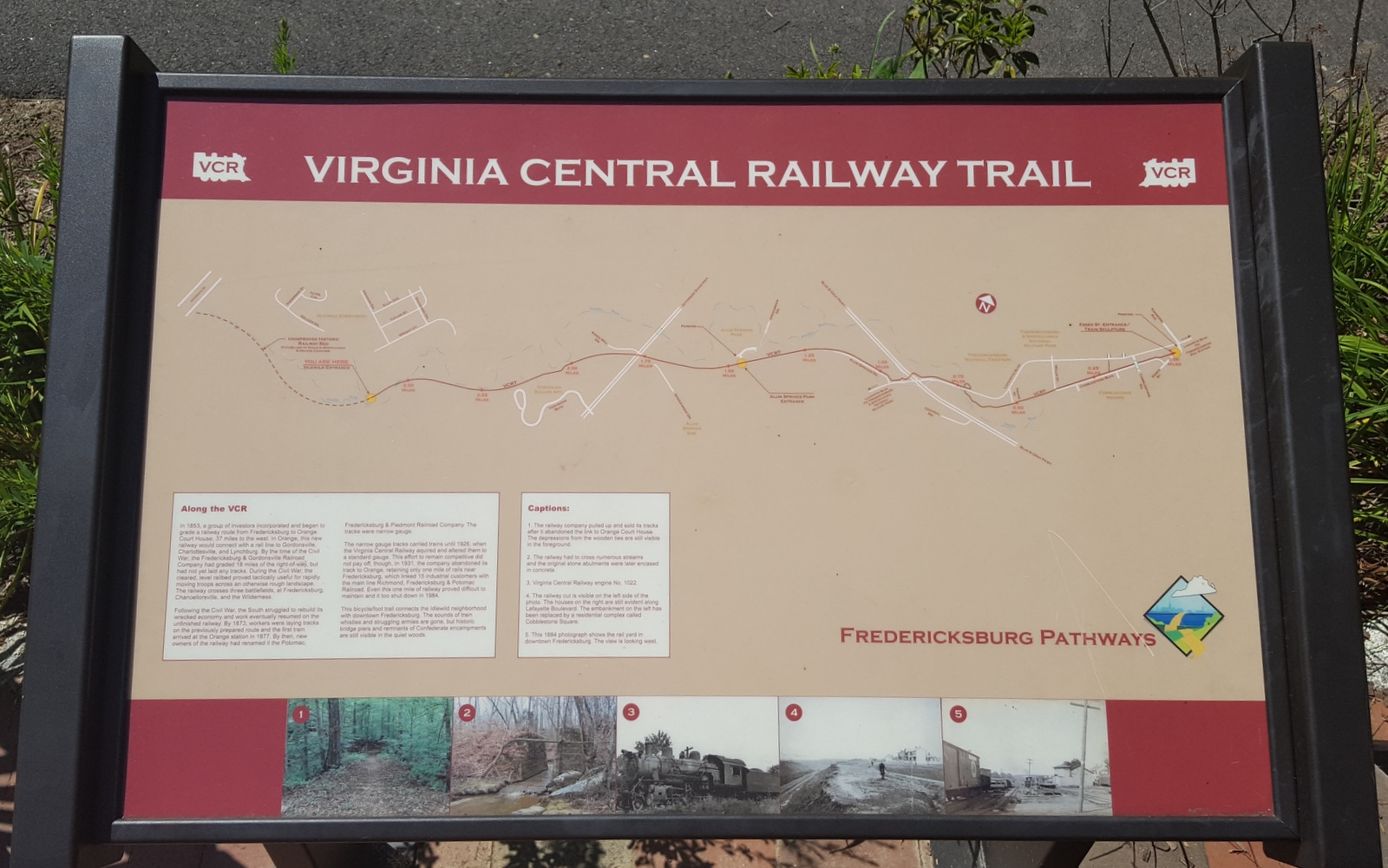 Virginia Central Railway Trail Marker