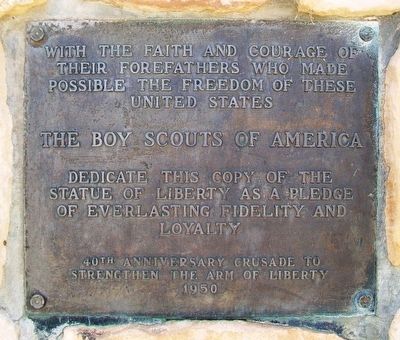 Replica of the Statue of Liberty Marker. Click for full size. Replica of the Statue of Liberty Marker image. Click for full size.