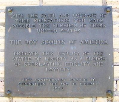 Replica of the Statue of Liberty Marker. Click for full size. Replica of the Statue of Liberty Marker image. Click for full size.