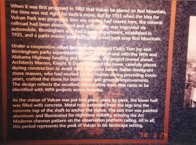 Vulcan Statue Marker. Click for full size. Vulcan Statue Marker image. Click for full size.