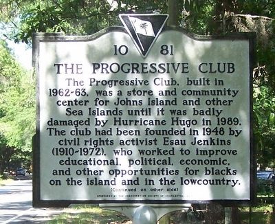 The Progressive Club Marker, front image. Click for full size.