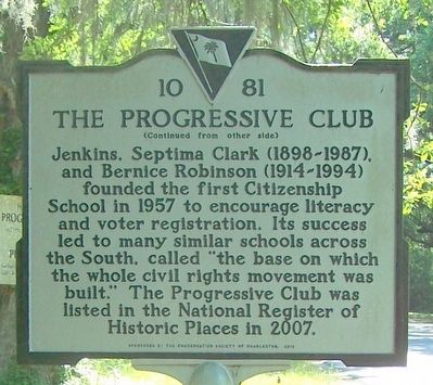 The Progressive Club Marker Reverse image. Click for full size.