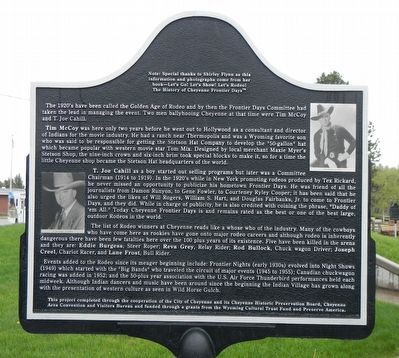 Cheyenne Frontier Days (Part I) Marker, reverse image. Click for full size.