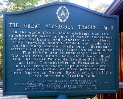 The Great Pensacola Trading Path Marker image. Click for full size.