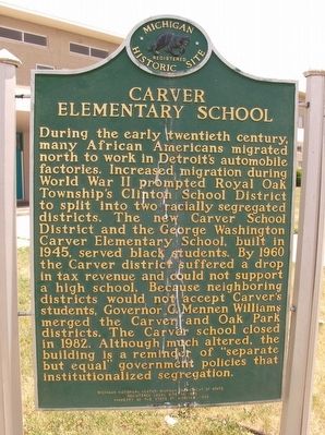 Carver Elementary School Marker image. Click for full size.
