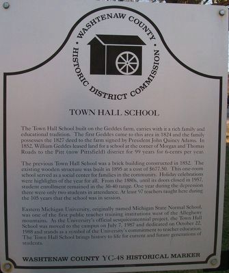 Town Hall School Marker image. Click for full size.