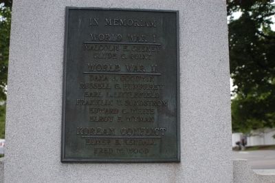 North Berwick Veterans Memorial Marker Rear Inscription image. Click for full size.