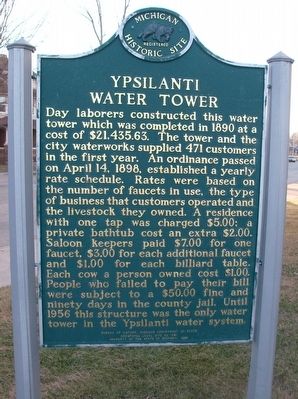 Ypsilanti Water Tower Marker - Side 2. Click for full size. Ypsilanti Water Tower Marker - Side 2 image. Click for full size.