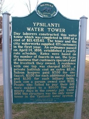 Ypsilanti Water Tower Marker - Side 2 image. Click for full size.