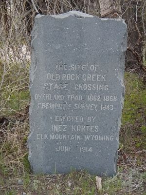 Old Rock Creek Stage Crossing Marker. Click for full size. Old Rock Creek Stage Crossing Marker image. Click for full size.