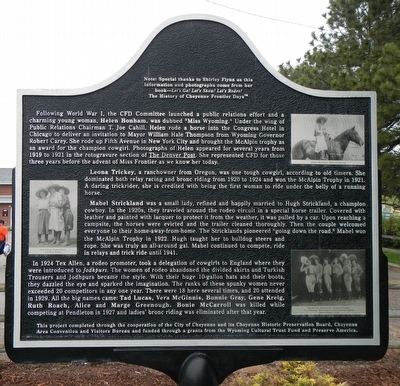 Cheyenne Frontier Days™ (Part II) Marker, reverse image. Click for full size.