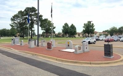 Wide view of memorial in front of Enlisted Heritage Hall. image. Click for full size.