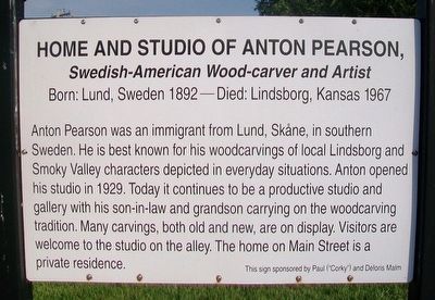 Home and Studio of Anton Pearson Marker. Click for full size. Home and Studio of Anton Pearson Marker image. Click for full size.