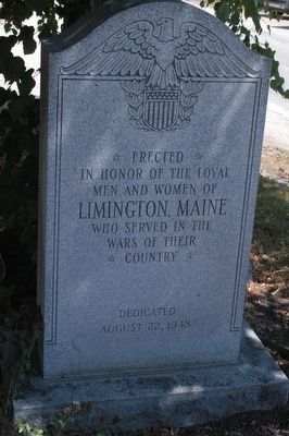 Limington Maine Veterans Memorial Marker image. Click for full size.