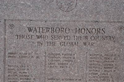 Waterboro Veterans Memorial Marker image. Click for full size.