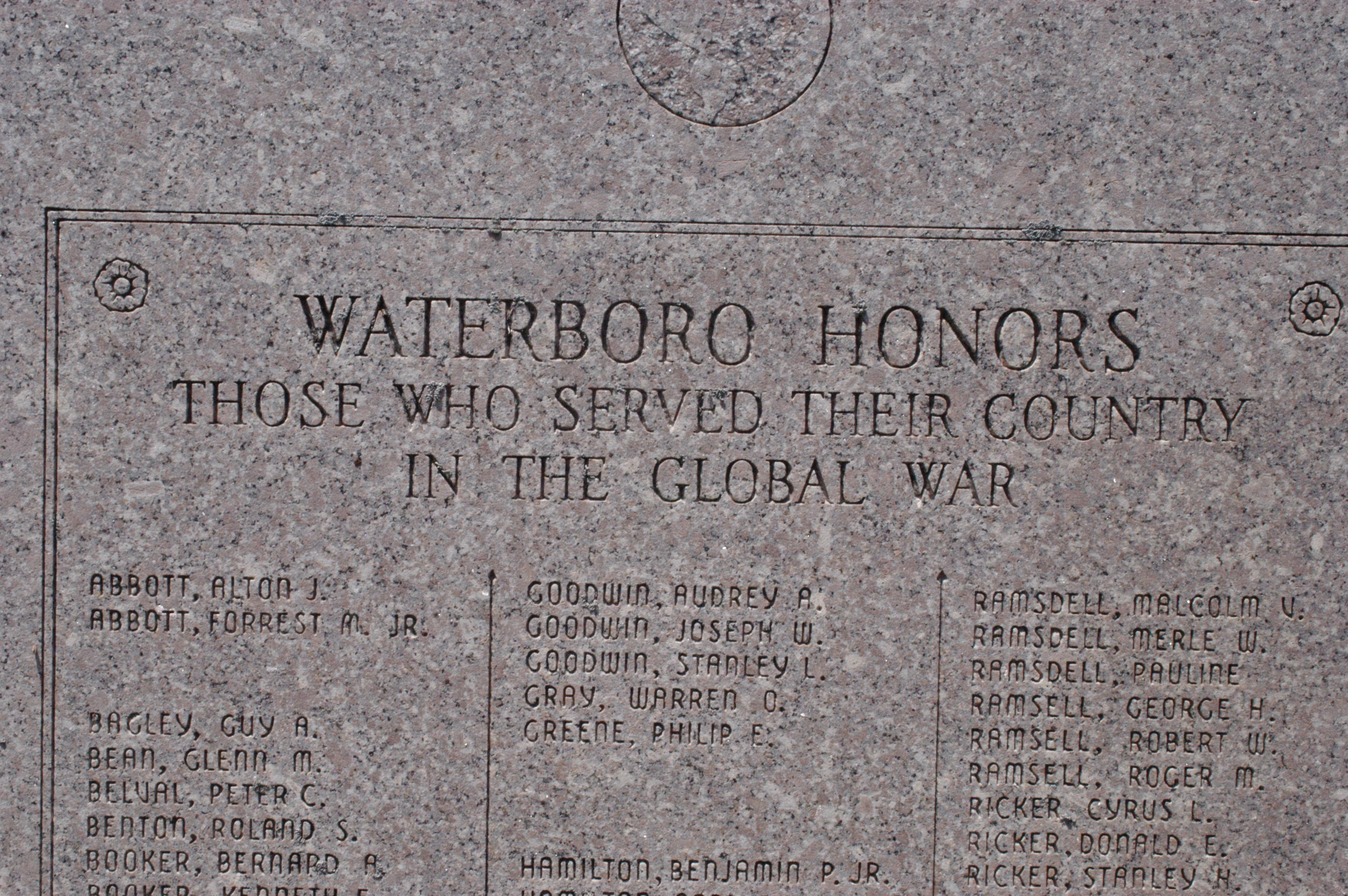 Waterboro Veterans Memorial Marker