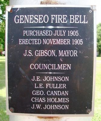 Geneseo Fire Bell Marker image. Click for full size.