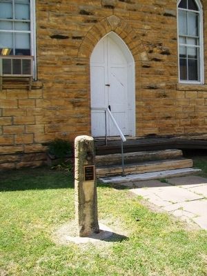 Hitching Post From The John J. Gross Homestead and Marker image. Click for full size.
