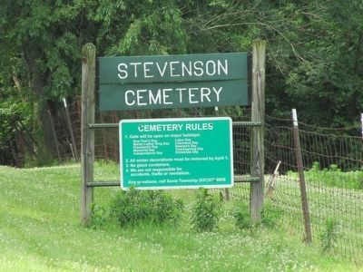 Stevenson Cemetery Gate Marker. Click for full size. Stevenson Cemetery Gate Marker image. Click for full size.
