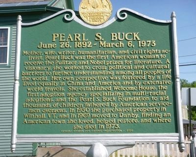Pearl S. Buck Marker. Click for full size. Pearl S. Buck Marker image. Click for full size.