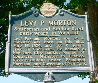 Levi P. Morton Marker. Click for full size. Levi P. Morton Marker image. Click for full size.