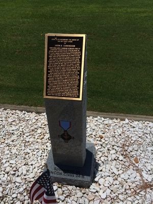 Award of Air Force Cross to Jason D. Cunningham Marker image. Click for full size.