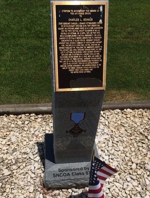 Award of Air Force Cross to Charles L. Schaub Marker image. Click for full size.