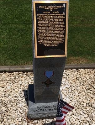 Award of Air Force Cross to Charles L. Schaub Marker. Click for full size. Award of Air Force Cross to Charles L. Schaub Marker image. Click for full size.