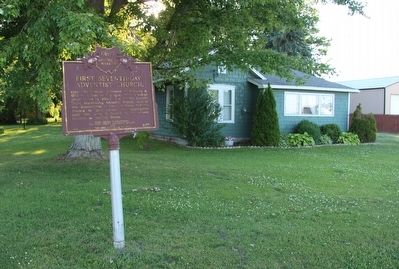 First Seventh-Day Adventist Church Marker. Click for full size. First Seventh-Day Adventist Church Marker image. Click for full size.