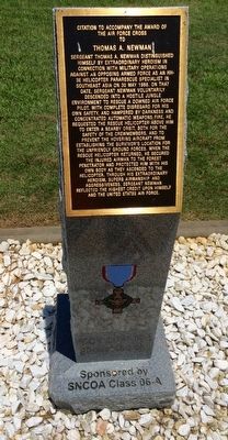 Award of Air Force Cross to Thomas A. Newman Marker image. Click for full size.