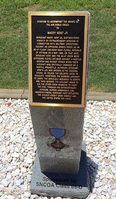 Award of Air Force Cross to Nacey Kent Jr Marker image. Click for full size.