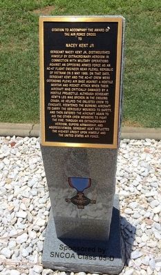 Award of Air Force Cross to Nacey Kent Jr Marker. Click for full size. Award of Air Force Cross to Nacey Kent Jr Marker image. Click for full size.