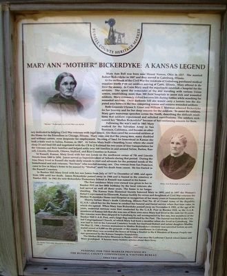 Mary Ann "Mother" Bickerdyke: A Kansas Legend Marker. Click for full size. Mary Ann "Mother" Bickerdyke: A Kansas Legend Marker image. Click for full size.