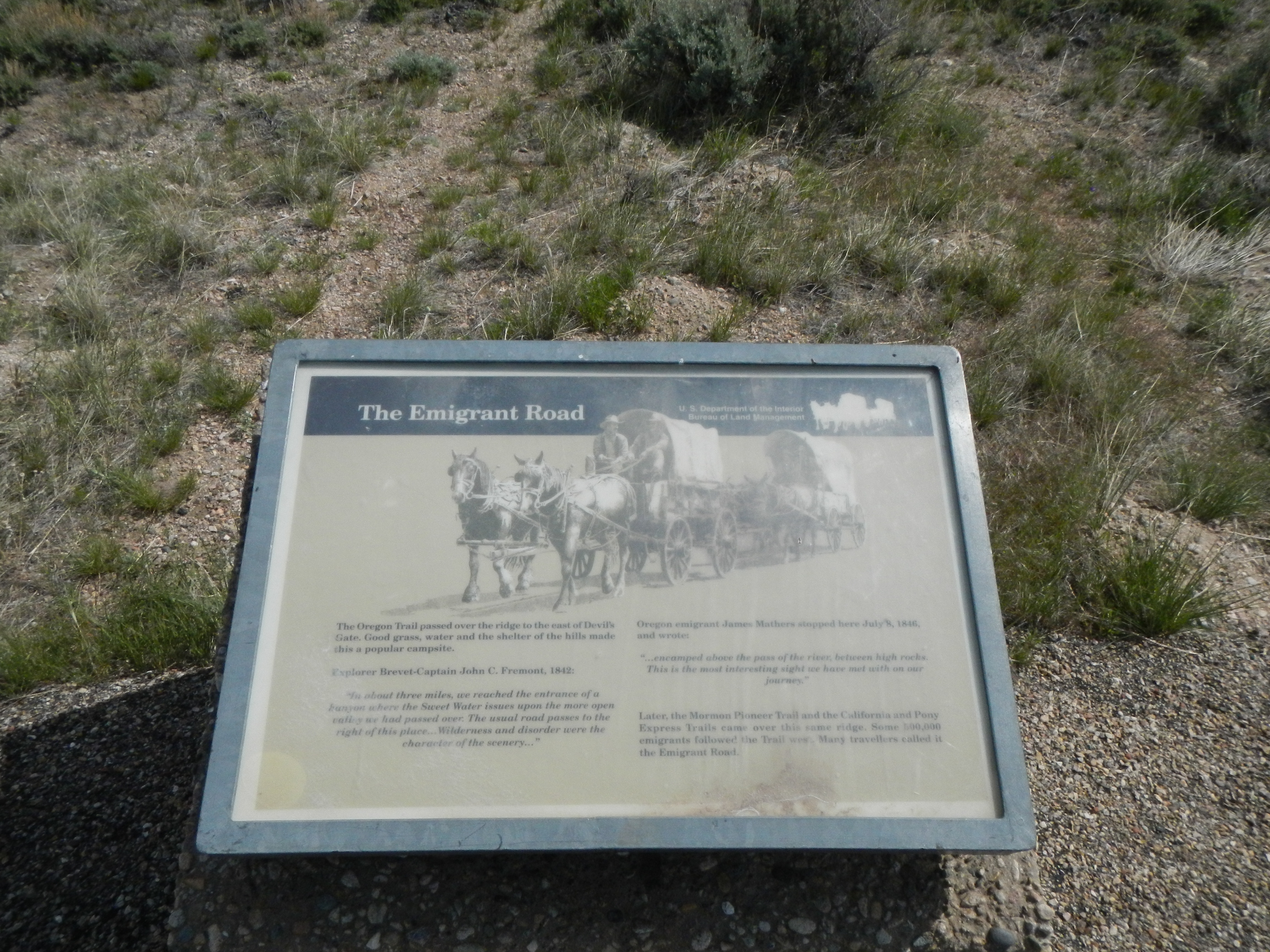 The Emigrant Road Marker