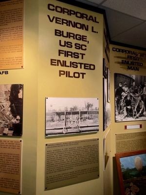 Corporal Vernon L. Burge exhibit. Click for full size. Corporal Vernon L. Burge exhibit image. Click for full size.