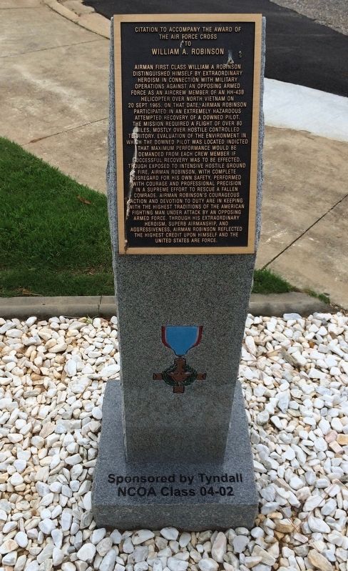 Award of Air Force Cross to William A. Robinson Marker image. Click for full size.