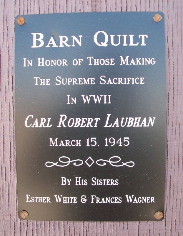 World War II Memorial Barn Quilt Marker. Click for full size. World War II Memorial Barn Quilt Marker image. Click for full size.