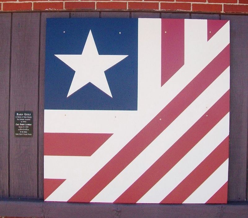 World War II Memorial Barn Quilt and Marker. Click for full size. World War II Memorial Barn Quilt and Marker image. Click for full size.